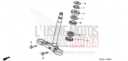 TIGE DE DIRECTION CB900F7 de 2007